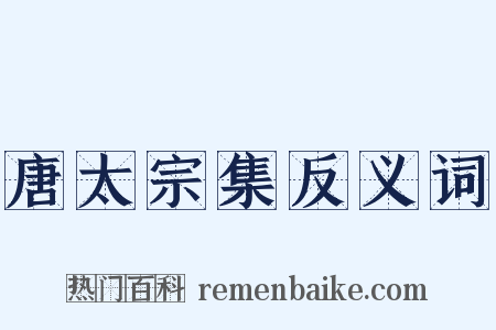 唐太宗集反义词是什么意思的图片